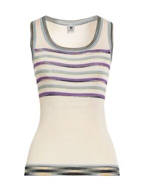 Missoni Striped Knit Tank in Blush, Purple & Gray